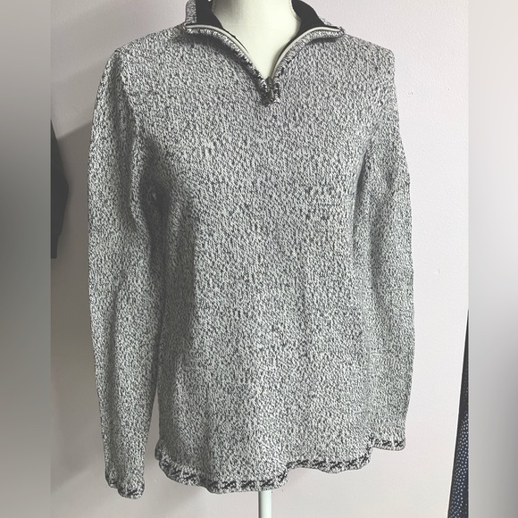 Christopher & Banks Sweaters - Christopher & Banks Women’s Pullover Sweater, Medium, Black/White Knit Stitch